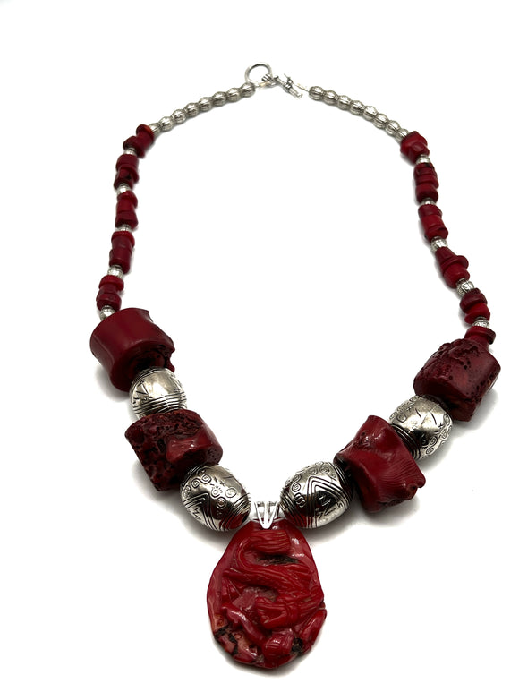 Red Rojo marble necklace